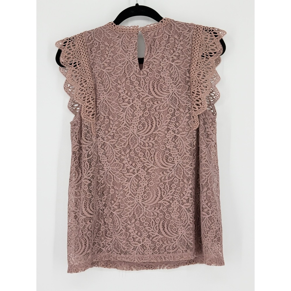 Fairy y2k Crochet Pink Top All Over Lace Sleeveless Romantic Festival Floral New - Picture 2 of 8